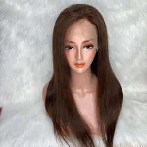 Pelucas de cabello humano vietnamita crudo de fábrica al por mayor 100% cabello alineado con cutícula completa Cierre de encaje HD, pelucas frontales y encaje completo