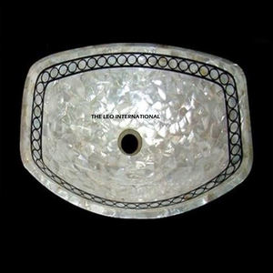 Lavabo de salle de bain en nacre fait à la main d'excellente qualité accessoires de salle de bain lavabo pour la décoration de la maison pour l'exportation - Product Image 3