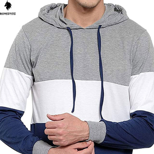 เสื้อฮู้ดสวมหัวของผู้ชายผ้าโพลีเอสเตอร์ผ้าฝ้าย100% น้ำหนักเบาย้อมสีล้วนดีไซน์ตามสั่ง - Product Image 5