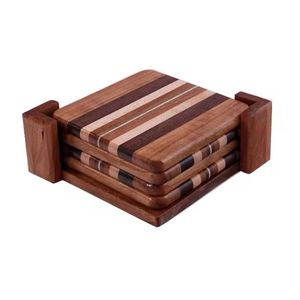 Tapis de table Dessous de verre en bois design en bois naturel Meilleurs sous-verres pour le dîner et le petit déjeuner pour la maison et la décoration de table Noyer, Sous-verres - Product Image 1