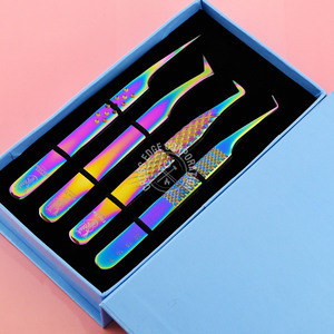 Custom 45° Lash Tweezers Diamond Grip Straight Isolation Eyelash Extension Tweezer Hand Tested Fiber Tip <b>Tool</b> - Product Image 5