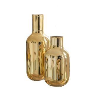 Florero dorado Premium, última botella de Metal, forma personalizada para sala de estar, mesa, decoración superior, jarrones de Metal de calidad Premium - Product Image 6