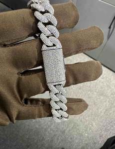 VVS Moissanite 925 <b>Sterling</b> <b>Silver</b> <b>Bracelet</b> 22MM 8 Inches White Gold Plated Fashion Charm <b>Bracelet</b> - Product Image 3