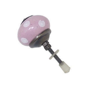 Vente chaude blanc à pois rose boutons en céramique industriel tiroir armoire poignée tire cuisine chambre armoire salle à manger commode - Product Image 2