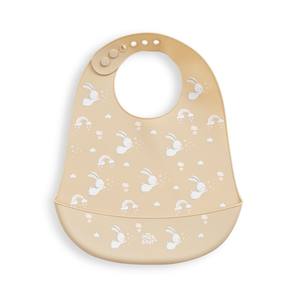 Bavoir bébé en silicone beige Mod. Conejitos pour les bébés de 0 à 12 mois - Product Image 1