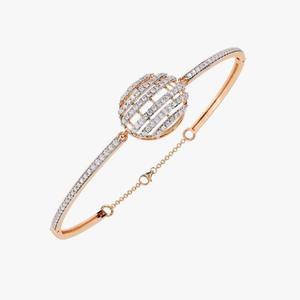 Bracelet de tennis en or rose 18 carats avec diamants taille ronde Bracelets élégants en moissanite fantaisie pour elle - Product Image 2