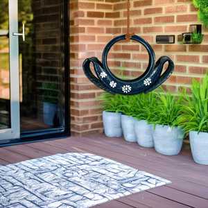 Jardinière suspendue en forme de croissant pour extérieur, pot de fleurs décoratif, support pour plantes, pour balcon, patio, décoration murale de la maison avec style - Product Image 2