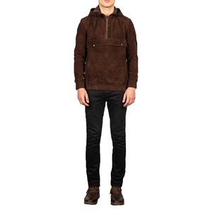 Custom Heavyweight Half Zip Hoodie Men's Vintage Premium Slim Fit Breathable Eco-Friendly Drawstring <b>Suede</b> Zipper <b>Jacket</b> - Product Image 1