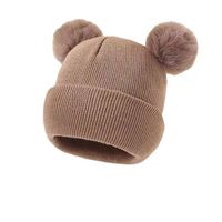 Chapeau en tricot d'hiver chaud 100% acrylique réglable unisexe avec de jolies oreilles d'ours pour bébé