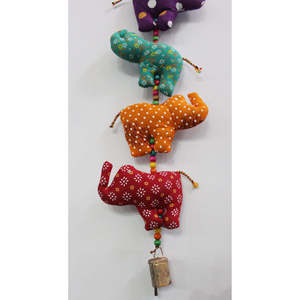 Mobile mural en coton à 5 motifs d'éléphants, 76 cm, style bohème, design abstrait, pour décoration intérieure, art décoratif, ornements - Product Image 3