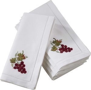 Serviettes en tissu de broderie serviettes de table lavables douces réutilisables pour la table à manger OEM de dîner de famille de fête de mariage - Product Image 1