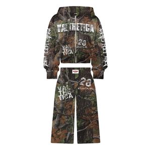 Traje transpirable de dos piezas para hombre, Sudadera con capucha y pantalón acampanado con cremallera completa, chándal de lana de algodón 100%, chándal transpirable Unisex - Product Image 1