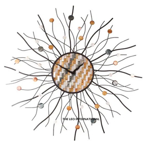 Décoration murale de salle de dessin Horloge en métal multicolore pour le salon Horloge murale décorative de maison élégante pour cadeau de mariage - Product Image 6