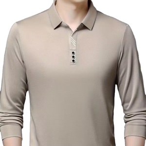 Nouveauté, polo pour homme 100% coton, chemise décontractée à manches longues, respirante, jersey uni, logo personnalisé, pour toutes les saisons - Product Image 1