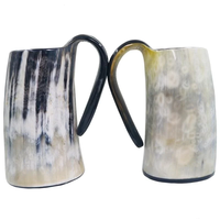 Mug à bière Viking en corne de vache naturelle, de qualité supérieure, taille et couleur personnalisables, logo, style vintage, respectueux de l'environnement