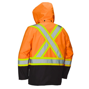Hi Vis Reflective Safety <b>Work</b> Wear Winter Safety Reflective <b>Construction</b> Custom logo Printing Safety Rain <b>Jacket</b> - Product Image 4