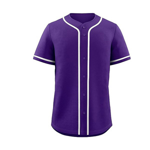 Camiseta de béisbol y sóftbol de poliéster 100% con botones y logotipo de nombre personalizado, ropa deportiva transpirable con opciones de talla grande - Product Image 1