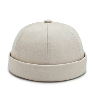 Gorro de algodón vintage de verano para hombre, gorro Sin borde, gorro portátil Street Docker Hip Hop japonés inspirado en INS multiusos - Product Image 6