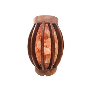 Cesta de madera hecha a mano de primera calidad, lámpara de sal, sal rosa del Himalaya tallada en estilo floral, decoración del hogar, precio al por mayor, artesanías naturales - Product Image 2