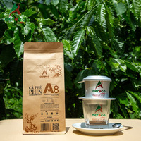 Café moulu de qualité supérieure A8 - 250g 88% robusta 12% arabica Torréfaction moyenne Haute qualité OEM/ODM Fabricant en gros personnalisé Vietnam
