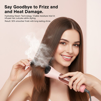 Brosse lissante à vapeur professionnelle 3 en 1, la vapeur réduit les dommages, nourrit les cheveux et accélère le lissage, peigne chauffant