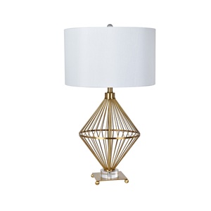Hotel popular metal desk table <b>lamp</b> good quality fabric bedroom decorative nordic bedside modern black gold table <b>lamp</b> - Product Image 6
