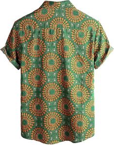 เสื้อยืดแขนสั้นลำลองผู้ชายสไตล์เกาหลีแฟชั่นปี 2023 กางเกงขาสั้นเอวกลาง ระบายอากาศดี เหมาะสำหรับใส่ไปเที่ยวทะเล ลายพิมพ์ทันสมัย ทรงหลวม - Product Image 3