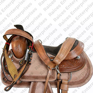 Sillín de caballo hecho en fábrica profesional de cuero genuino para carreras, nuevo diseño, sillín de equitación de cuero genuino 100% - Product Image 1