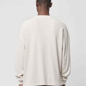 New Design Heavyweight Custom Logo Embroidery <b>Oversized</b> Long Sleeve 340 gsm 100% Cotton Waffle T <b>Shirt</b> - Product Image 4