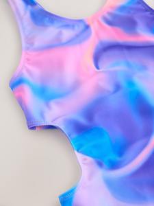 Custom Wholesale Kids Professional Training Swimwear New Color Block in Hot Spring Swimwear One Piece Swimsuit - Product Image 6