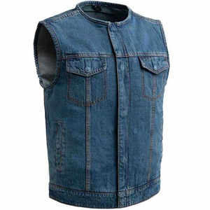 Veste en cuir Paisley toutes saisons de haute qualité Soft Touch imperméable coton Denim hommes grande taille gilets gilets pour extérieur - Product Image 5