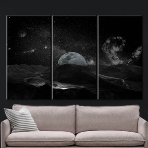 Lienzo Artístico con Diseño de Galaxia y Cielo Estrellado - Decoración Cosmética Impresa en Plano, 3P: Enrollado en Lienzo - Product Image 1