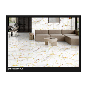 Dalles modernes en pierre frittée artificielle or Calacatta Panneau mural en porcelaine de marbre artificiel de grande taille pour plancher intérieur - Product Image 3