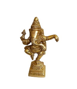 Handmade Modern Design Brass Ganesha Statue Hindu God of Success Evil Destroyer for Pooja <b>Mandir</b> for Weddings Birthdays Diwali - Product Image 1