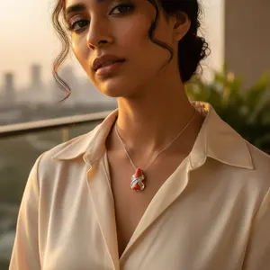 Colgante de Plata 925 con Rubí para Joyería de Moda Femenina - Product Image 3