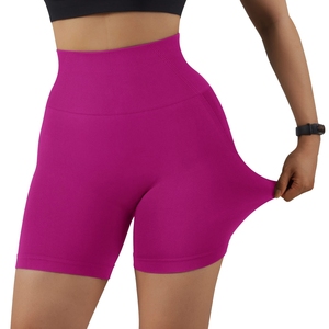 Pantalones cortos de compresión para correr sólidos de cintura alta, transpirables, ecológicos, de talla grande, ajustados, con diseño de logotipo personalizado, impresión deportiva - Product Image 4