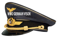 Casquette de général de la Luftwaffe de la Seconde Guerre mondiale, reproduction allemande, visière incurvée, badges/insignes brodés, utilisation extérieure quatre saisons