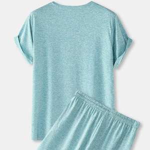 Ensemble T-shirt et short d'été en coton unisexe avec logo personnalisé Ensemble de shorts deux pièces décontractés et respirants pour hommes - Product Image 2