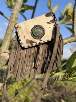 Sac à main femme daim cuir frange cheveux sur cache sac à main élégant cuir Boho Vintage frange gland sacs
