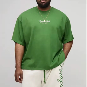 T-shirt personnalisé pour homme coupe classique 2025, 100 % coton tricoté, écologique, 300 g/m², imprimé numérique floral, col roulé, manches courtes - Product Image 1