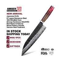 Damaskus Kochmesser VG10 9,5 Zoll Großes Japanisches Gyuto Handgeschmiedet 67 Lagen Ultra-Scharfes Küchenmesser Professionelles Kochmesser