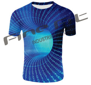 Camiseta ligera informal de secado rápido de poliéster suave con estampado de sublimación de logotipo personalizado Unisex para hombres y mujeres 100% algodón cómodo - Product Image 1