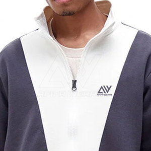Custom Size Solid 100% Cotton Hooded Half Zipper <b>Top</b> for <b>Men</b> Winter Oversized High Quality - Product Image 2