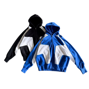 Sweat à capuche personnalisé en molleton coupe-vent 100 % coton brodé pour hommes et femmes, avec épaules tombantes et empiècements personnalisés, idéal pour l'hiver - Product Image 5