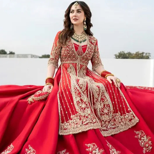 Étnico indio paquistaní Lehenga & Dupatta Georgette con Secuencia de trabajo de costura completa vestido de fiesta al por mayor fabricante - Product Image 1