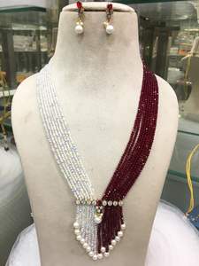 Nouveau style de collier multicouche de luxe de qualité supérieure avec boucles d'oreilles pour femmes Collection de vêtements de fête de mariage - Product Image 4