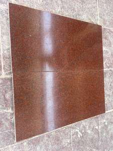 Carreaux de sol polis en granit rouge Jhansi pour salon, salle à manger, villa, parc, style design moderne - Product Image 5