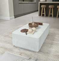 Table basse moderne blanche DOSIN DS2486, best-seller, meubles de salon, style panneau en bois, fabriquée en panneau MDF, utilisation salle à manger, salle de bain