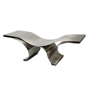 Meubles de salon de style rond moderne pieds en métal argenté Table d'appoint en métal moderne - Product Image 4