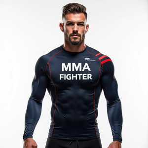 Protection contre les éruptions cutanées à manches courtes et complètes conçue sur mesure pour MMA kimono de jiu jitsu à usage professionnel personnalisé - Product Image 1